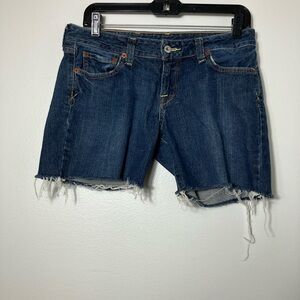Lucky Brand Cutoff Shorts Women’s Sz 6/28 Dark Wash 6” Inseam High Rise Casual‎